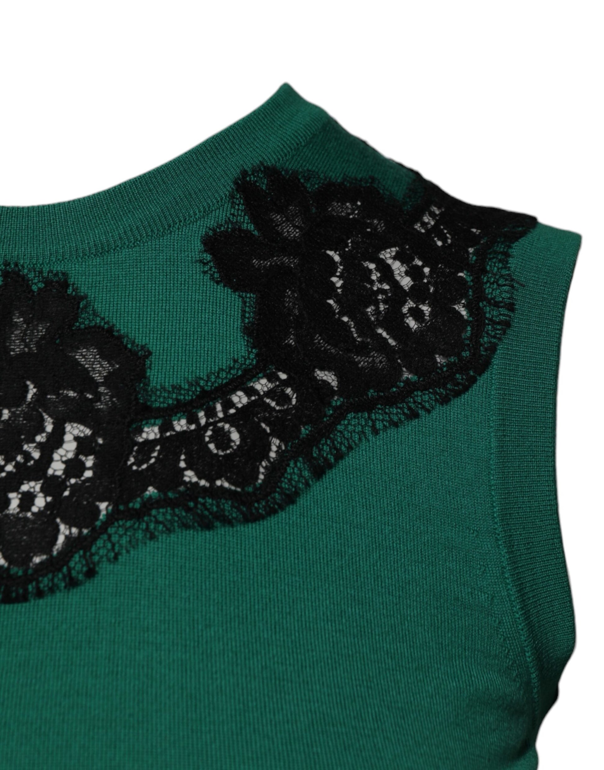 Dolce & Gabbana Green Sleeveless T-Shirt for Women detail view