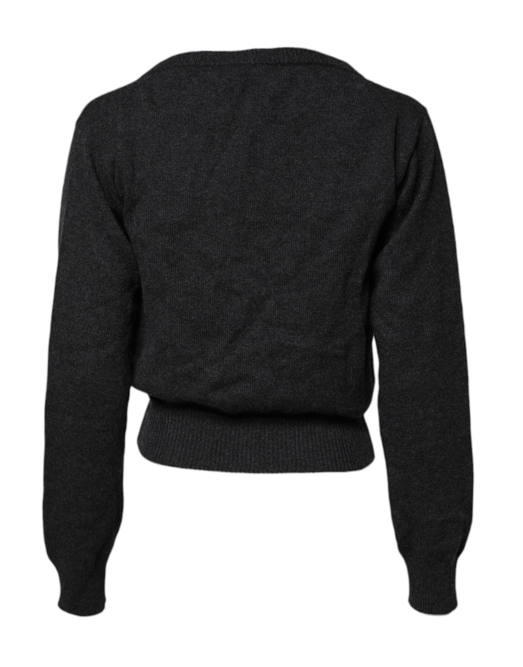 Pull en cachemire gris Dolce & Gabbana à col en V profond