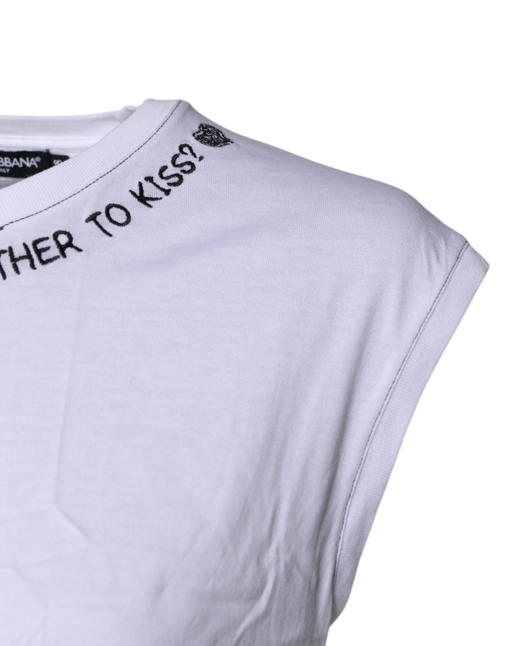 Dolce & Gabbana White Sleeveless T-Shirt for Women detail view