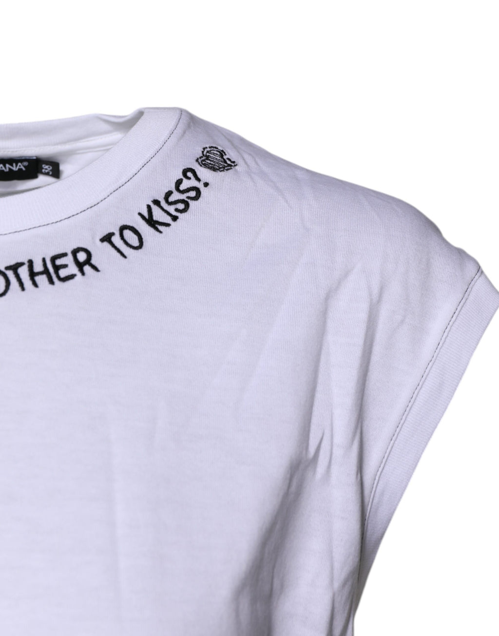 Dolce & Gabbana White Sleeveless T-Shirt for Women detail view