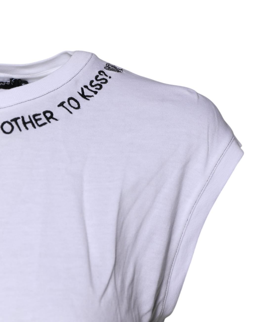 Dolce & Gabbana White Sleeveless T-Shirt for Women detail view