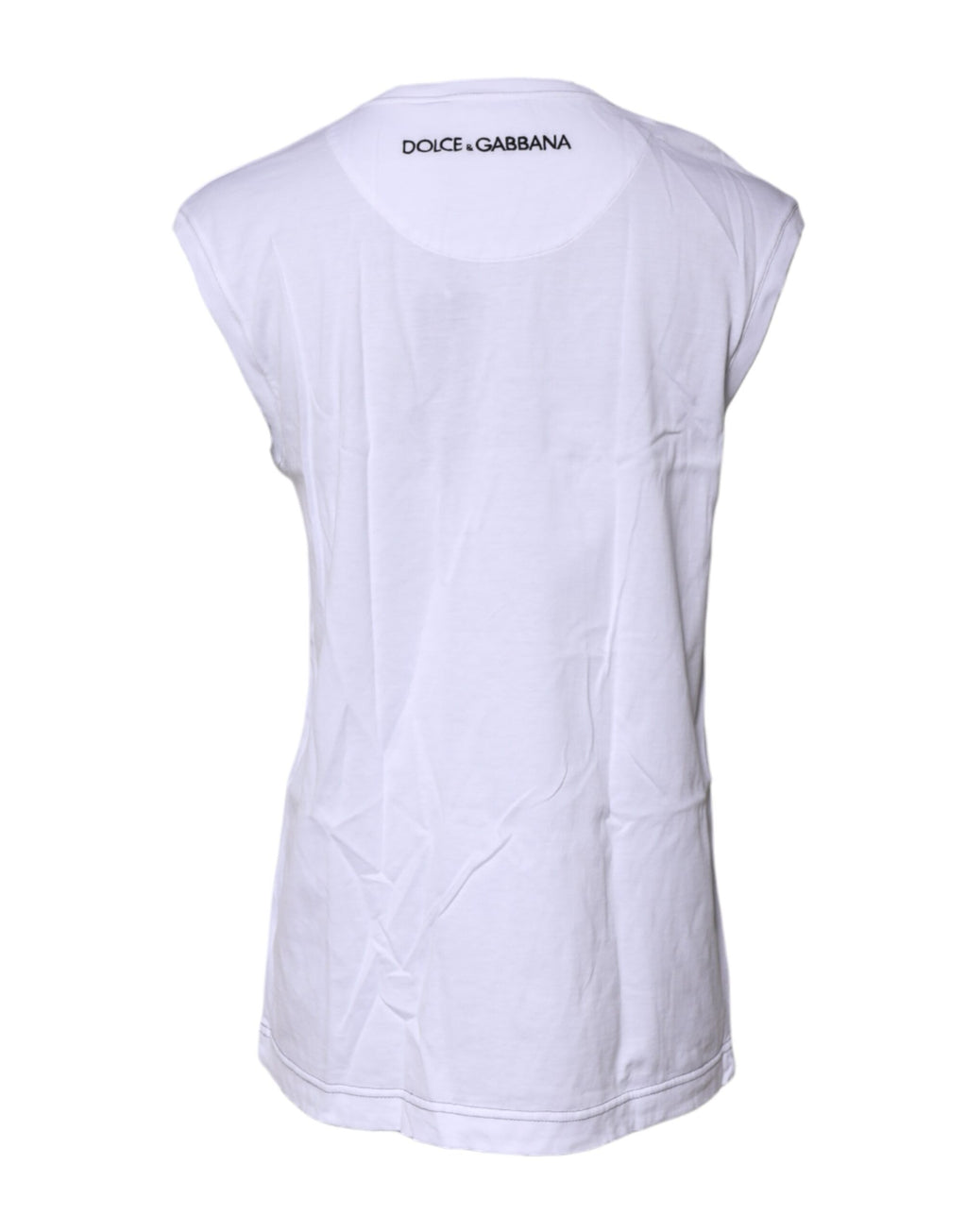 Dolce & Gabbana White Sleeveless T-Shirt for Women side view
