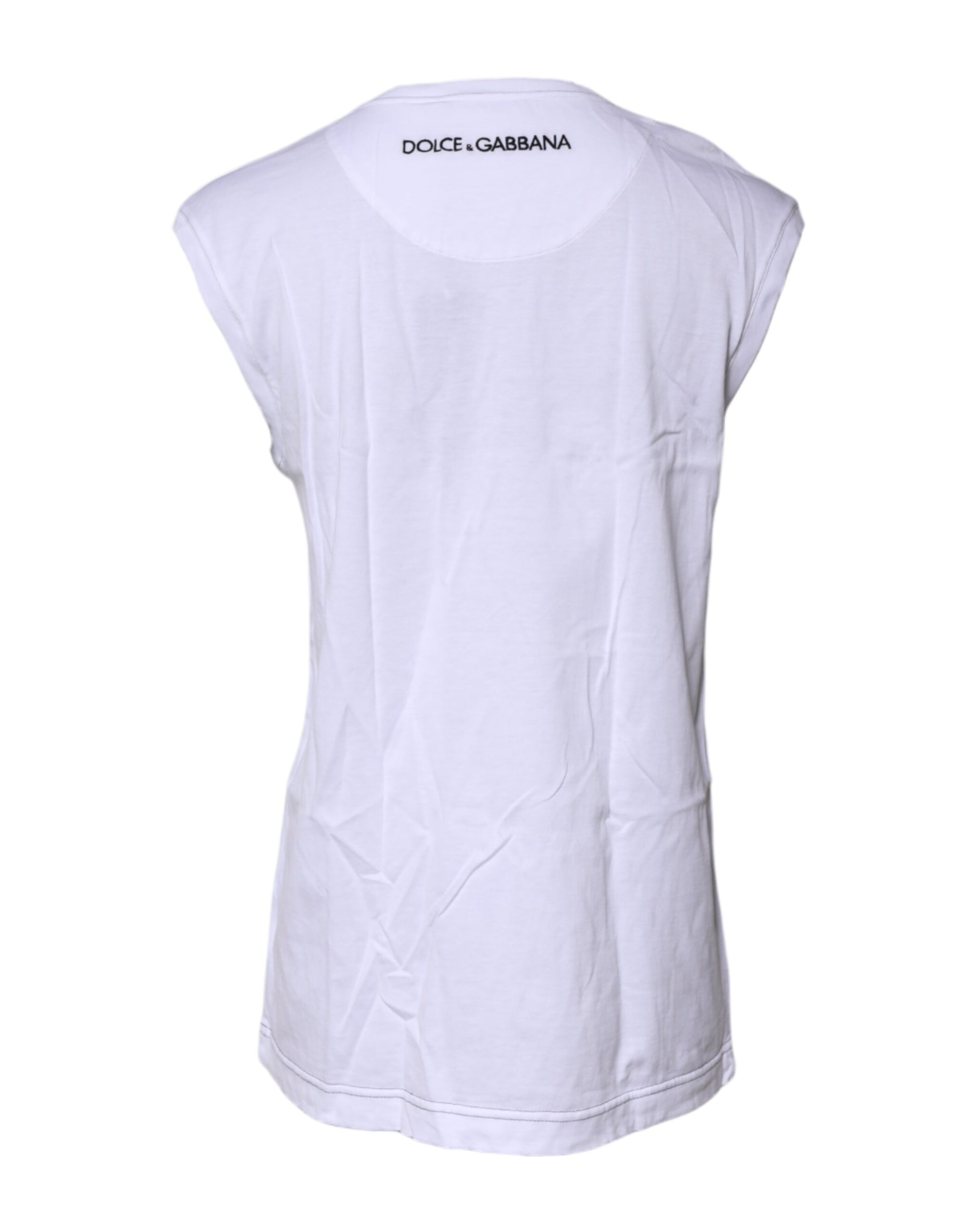 Dolce & Gabbana White Sleeveless T-Shirt for Women side view