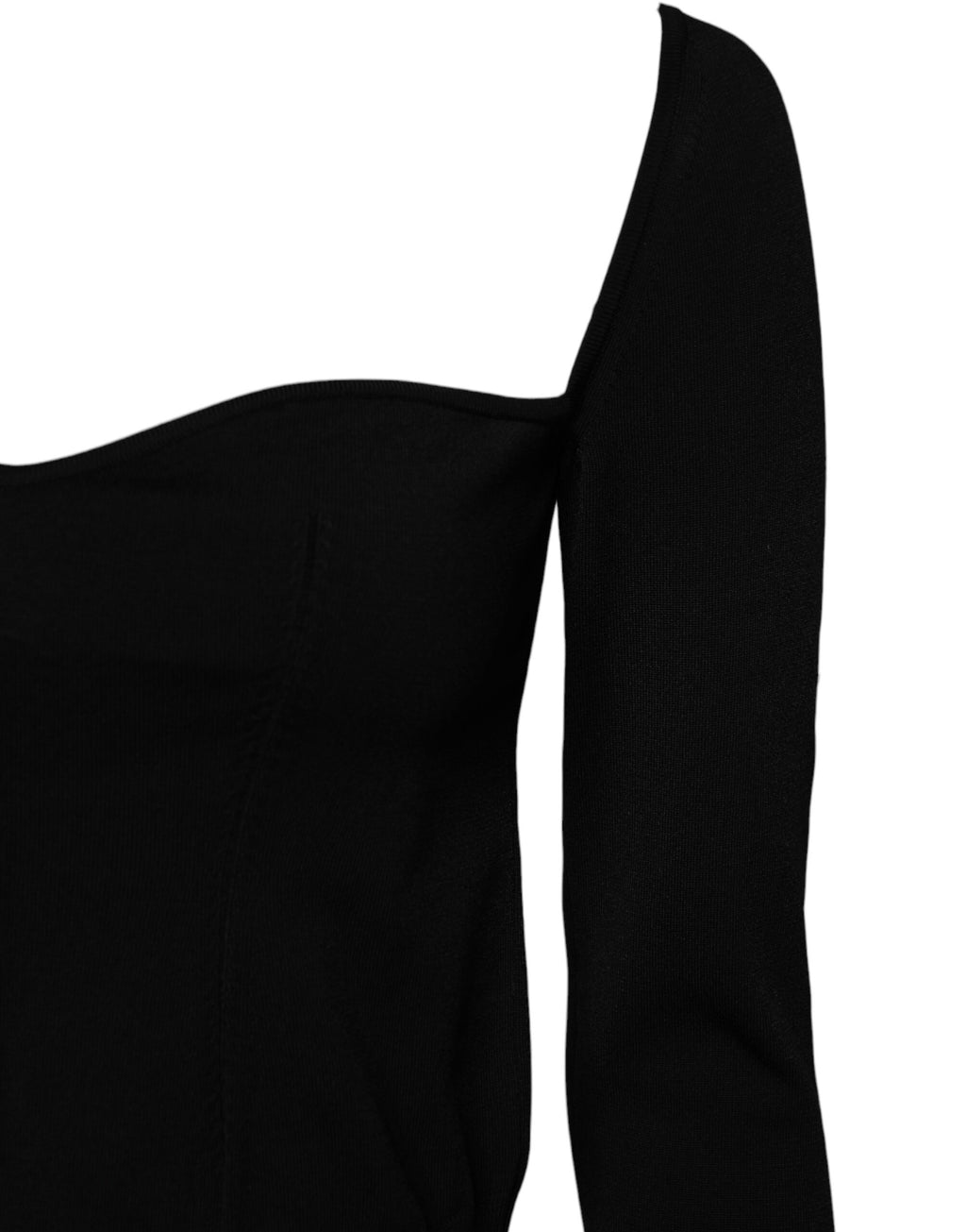 Pull Dolce & Gabbana noir à encolure carrée et manches longues