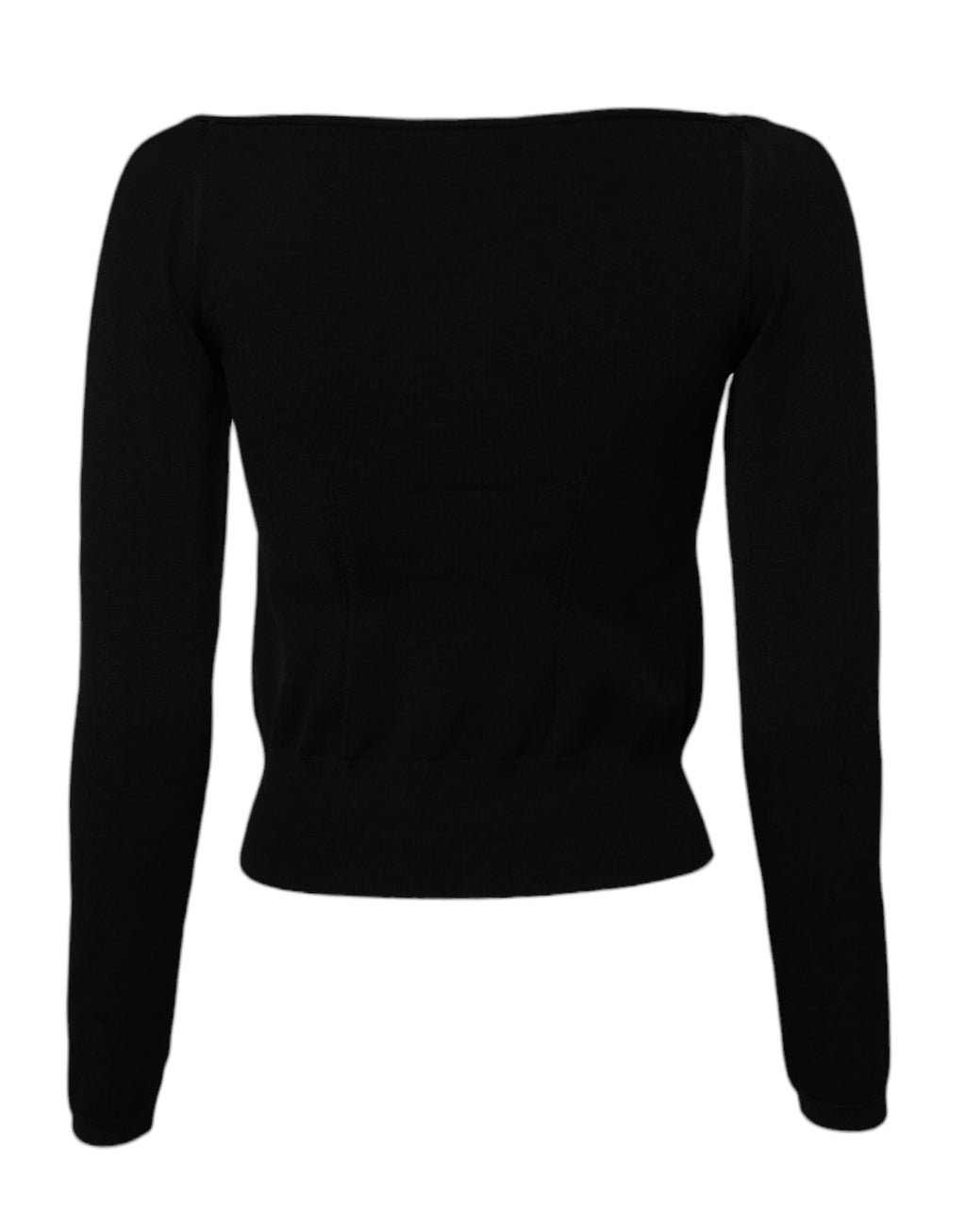 Pull Dolce & Gabbana noir à encolure carrée et manches longues