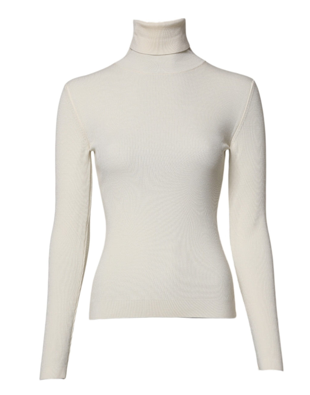 Pull fin à col roulé et manches longues en crème Dolce & Gabbana