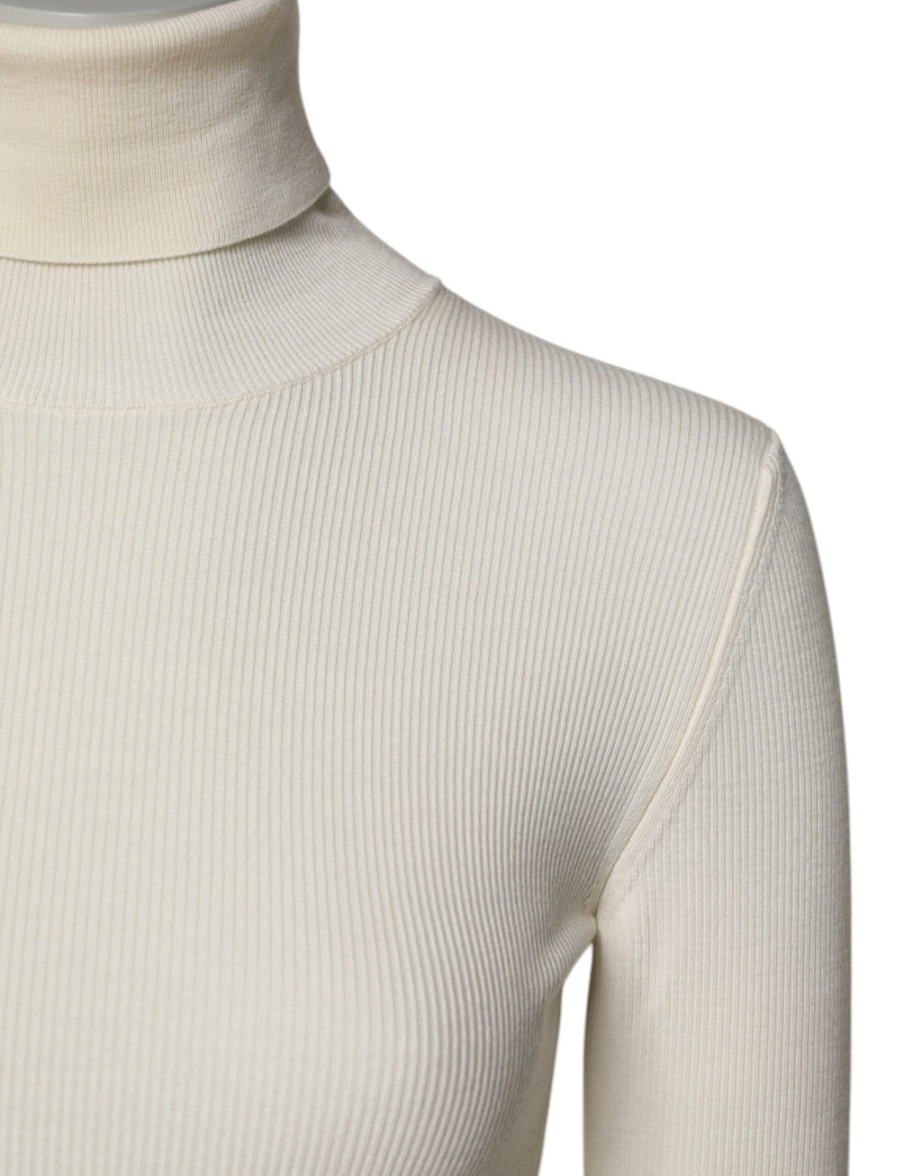 Pull fin à col roulé et manches longues en crème Dolce & Gabbana