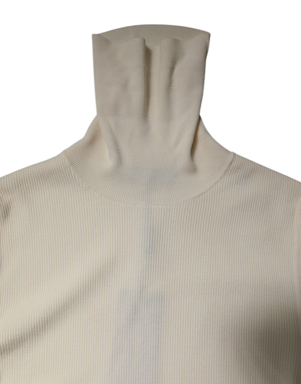 Pull fin à col roulé et manches longues en crème Dolce & Gabbana