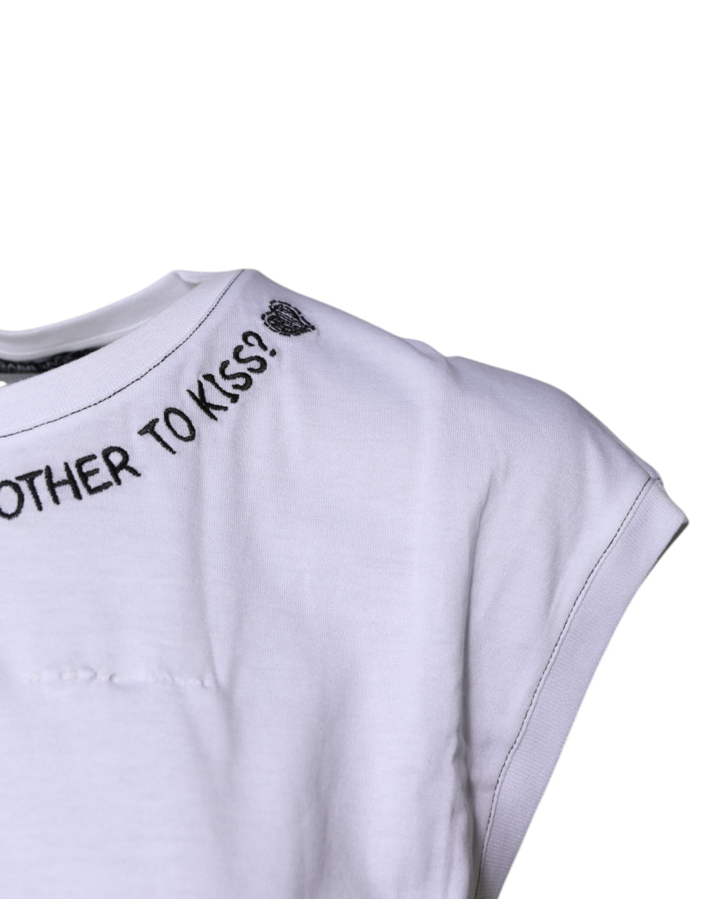 Dolce & Gabbana White Sleeveless T-Shirt for Women detail view