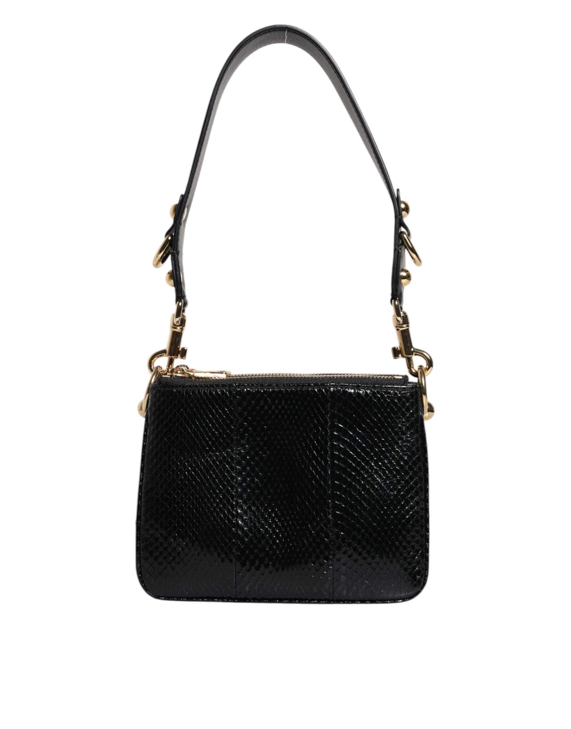 Sac à bandoulière Dolce & Gabbana en cuir exotique noir