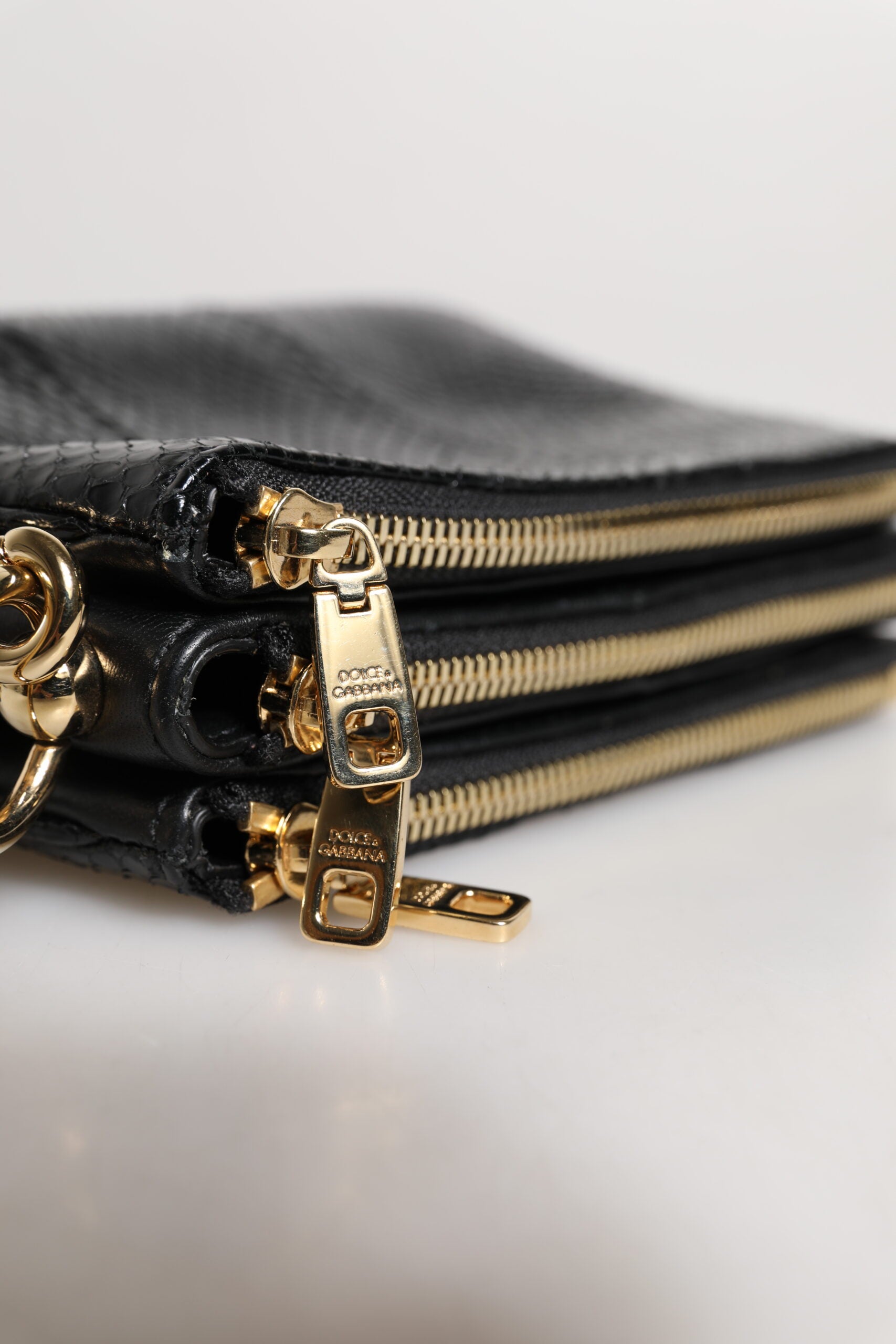 Sac à bandoulière Dolce & Gabbana en cuir exotique noir