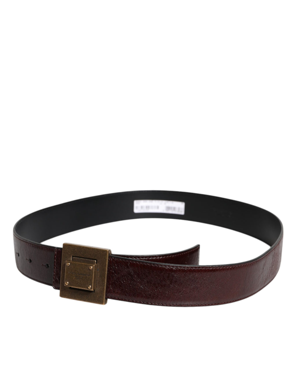 Ceinture classique Dolce & Gabbana en cuir marron avec boucle en métal doré