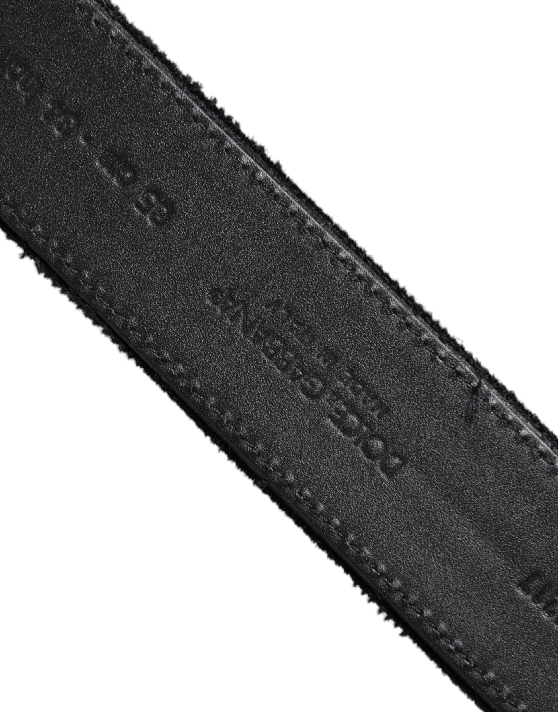 Dolce & Gabbana Black Cotton Silver Tone Metal Buckle Belt