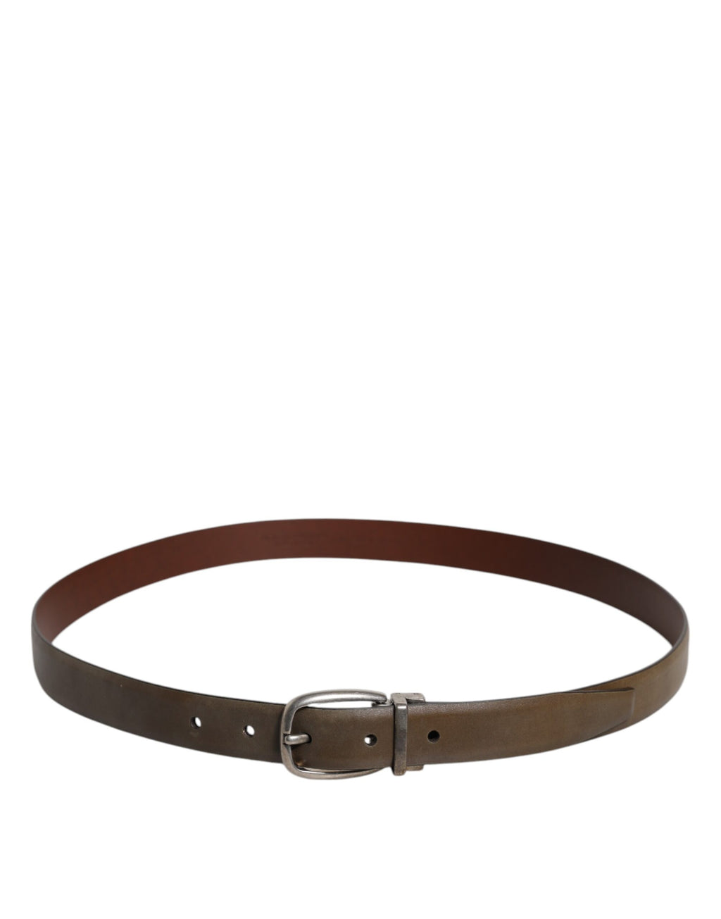 Ceinture Dolce & Gabbana en cuir marron avec boucle logo en métal classique
