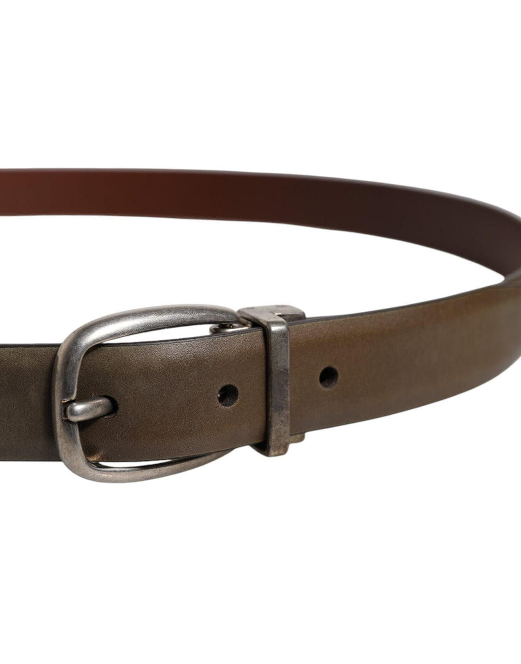 Ceinture Dolce & Gabbana en cuir marron avec boucle logo en métal classique