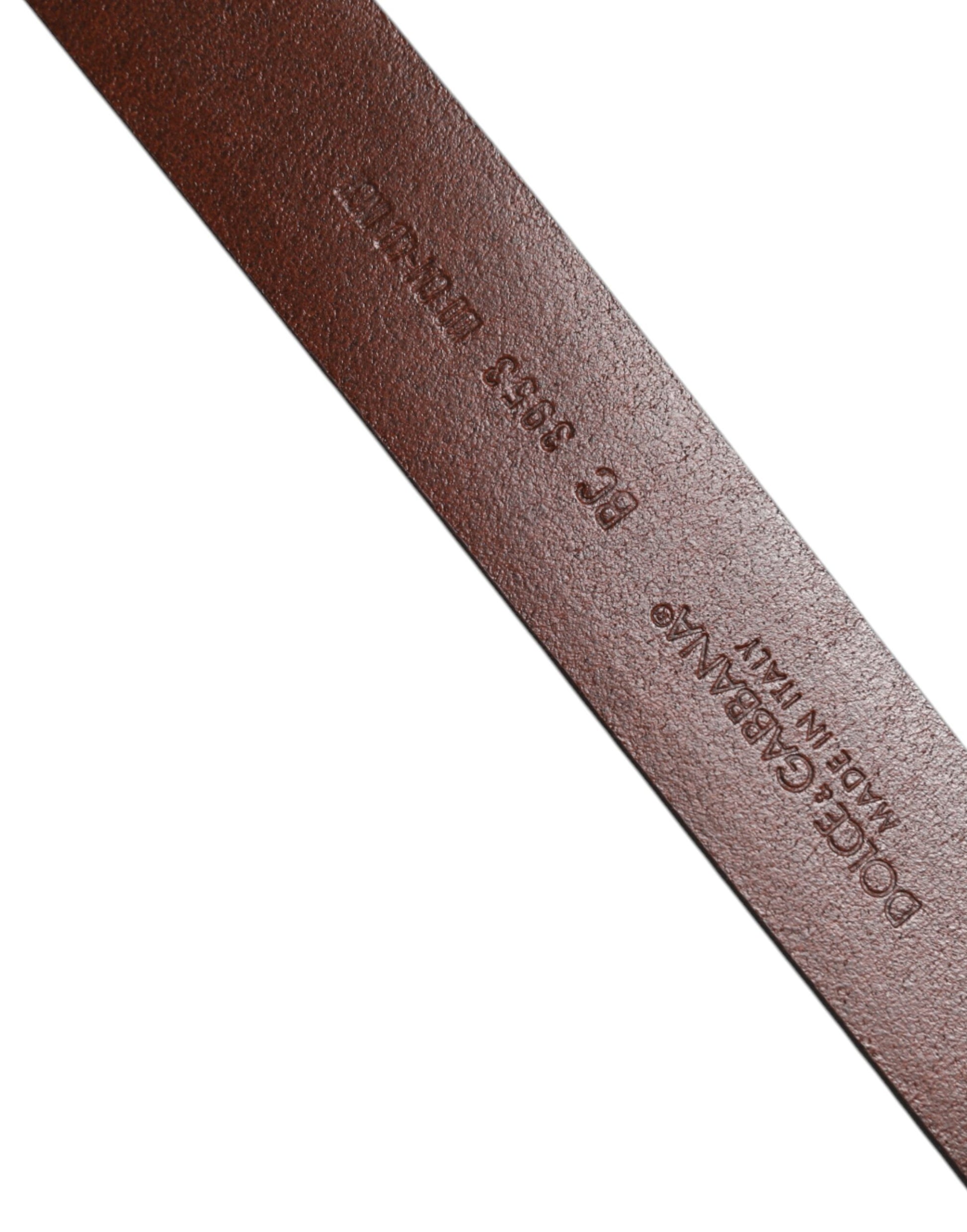 Ceinture Dolce & Gabbana en cuir marron avec boucle logo en métal classique