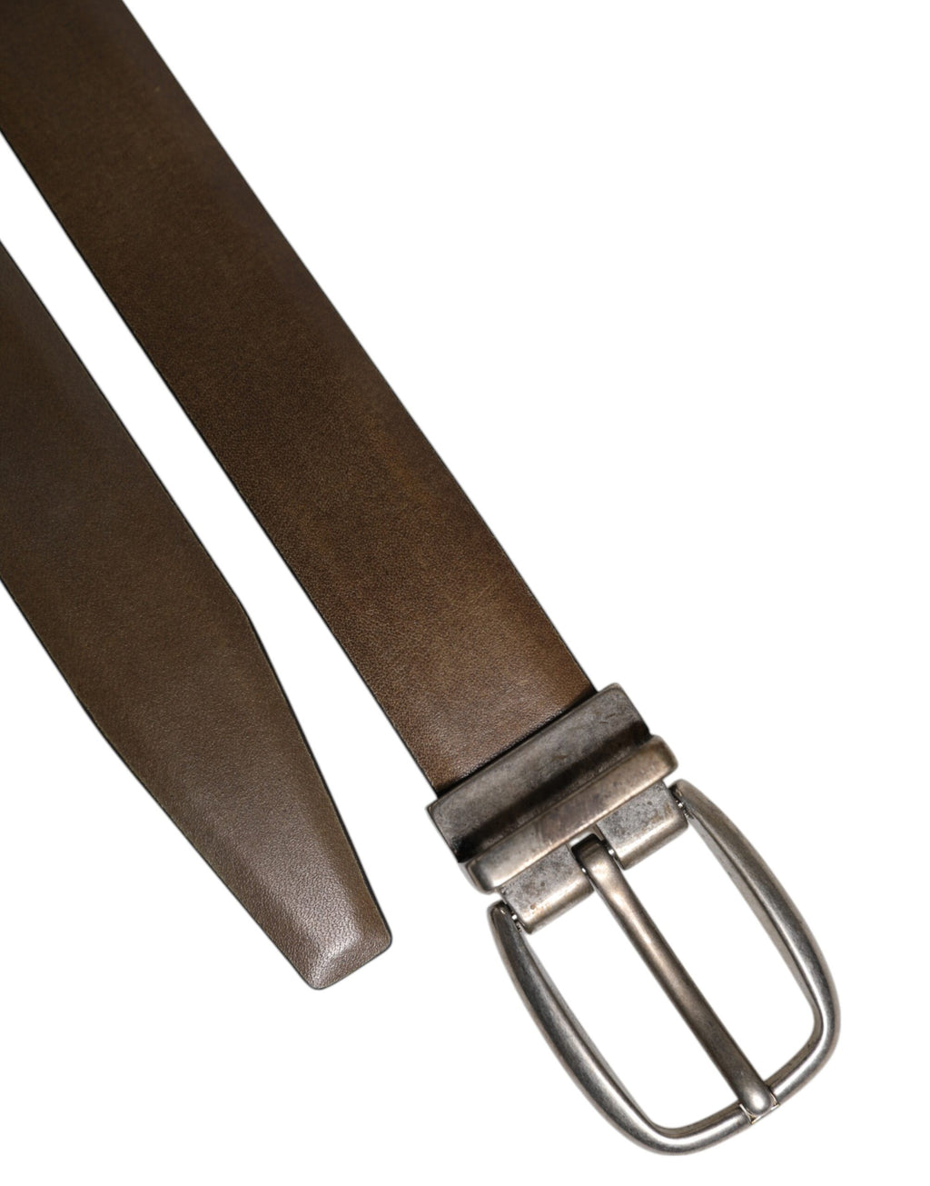 Ceinture Dolce & Gabbana en cuir marron avec boucle logo en métal classique