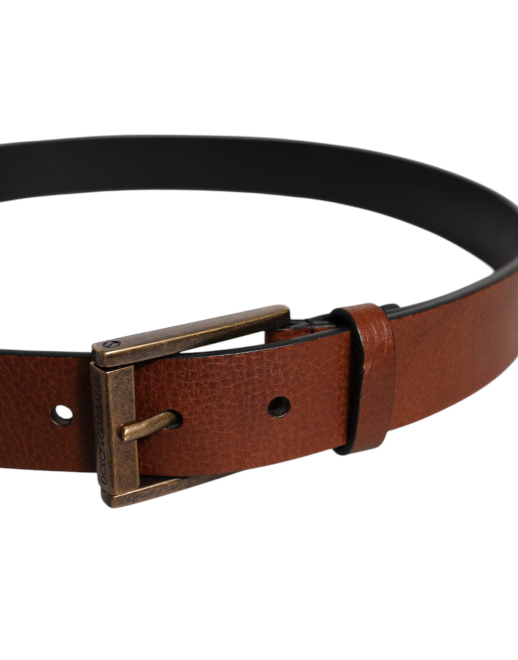 Ceinture Dolce & Gabbana en Cuir de Veau Marron avec Boucle Classique en Métal