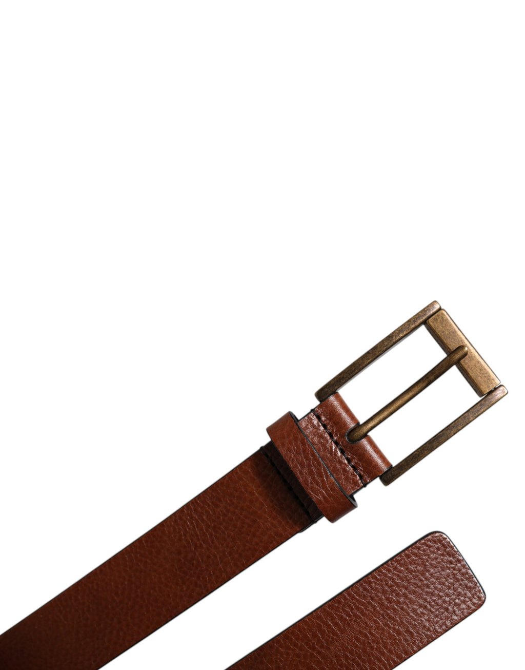 Ceinture Dolce & Gabbana en Cuir de Veau Marron avec Boucle Classique en Métal