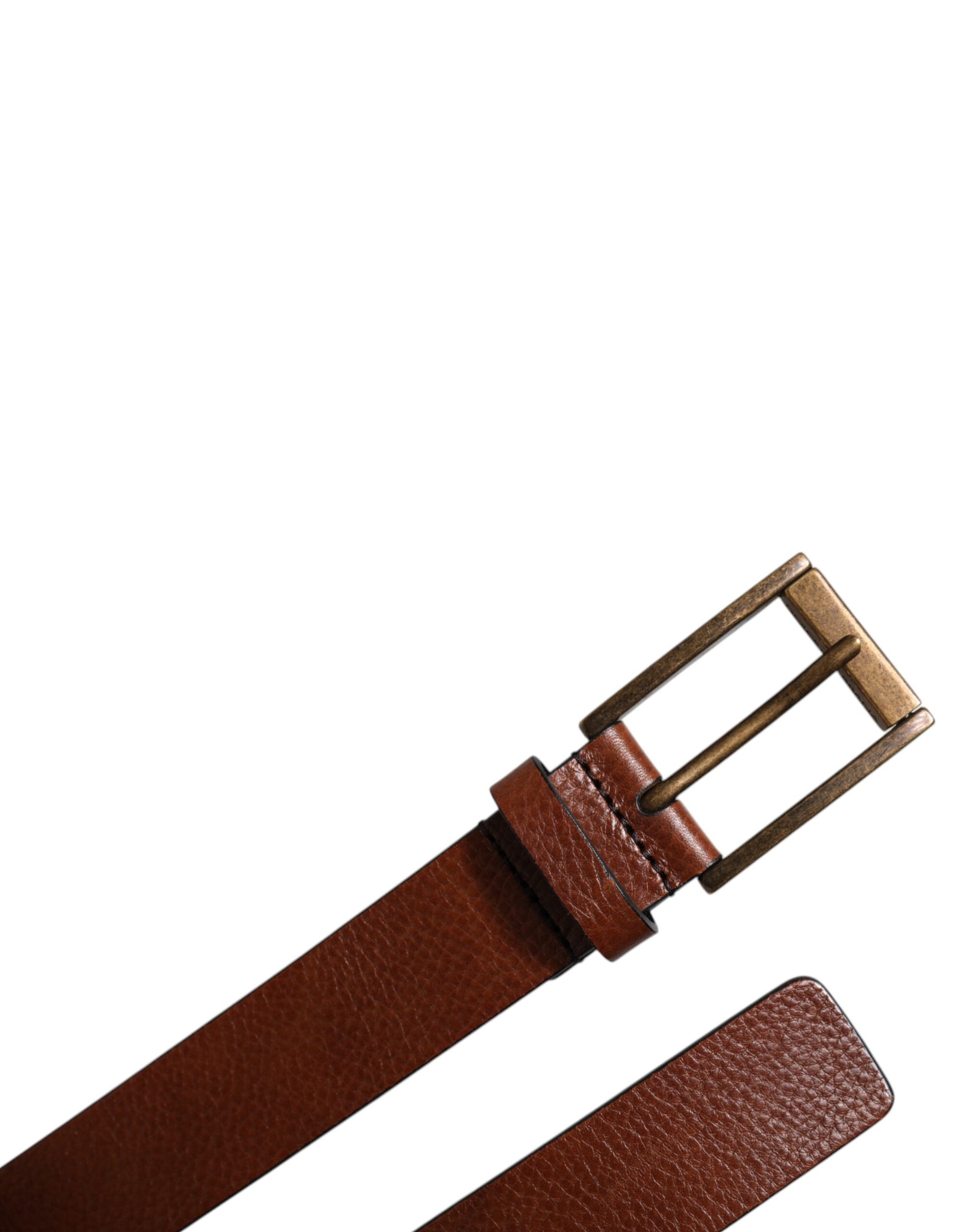 Ceinture Dolce & Gabbana en Cuir de Veau Marron avec Boucle Classique en Métal