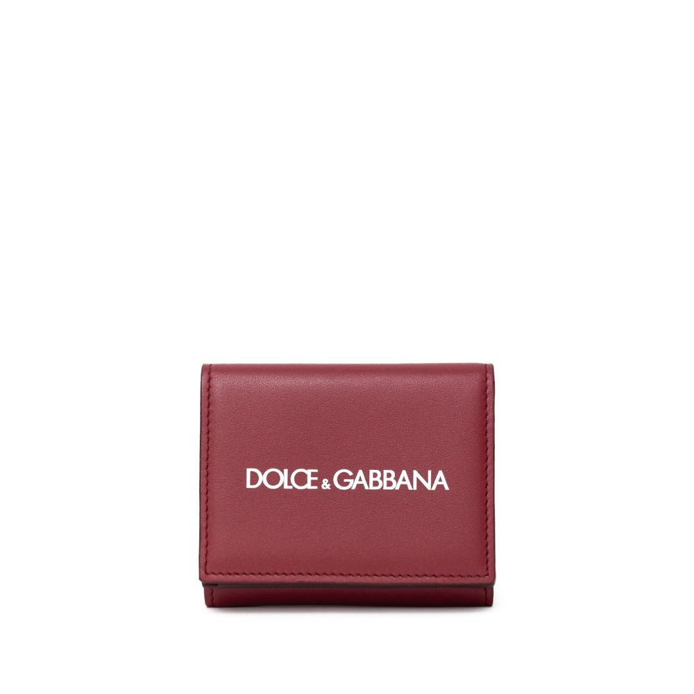 Portefeuille Dolce & Gabbana en veau rouge