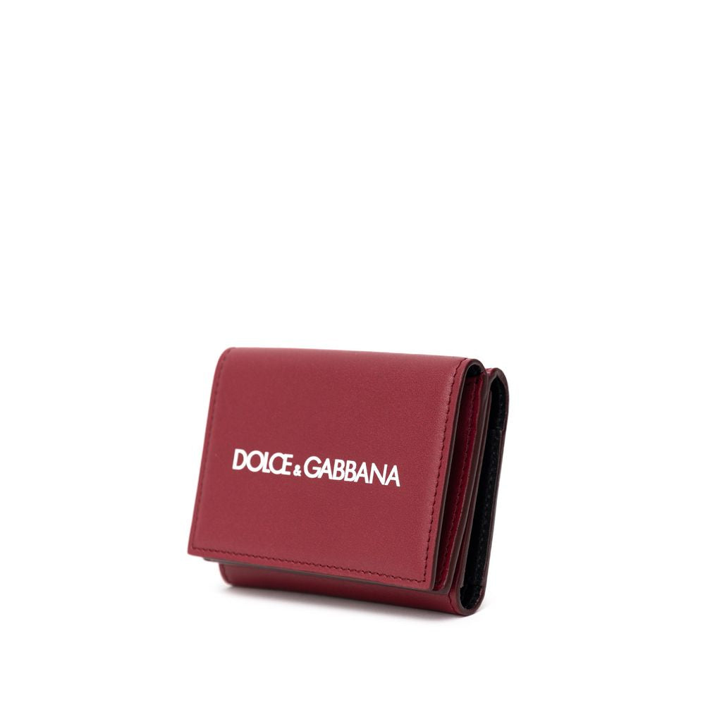 Portefeuille Dolce & Gabbana en veau rouge