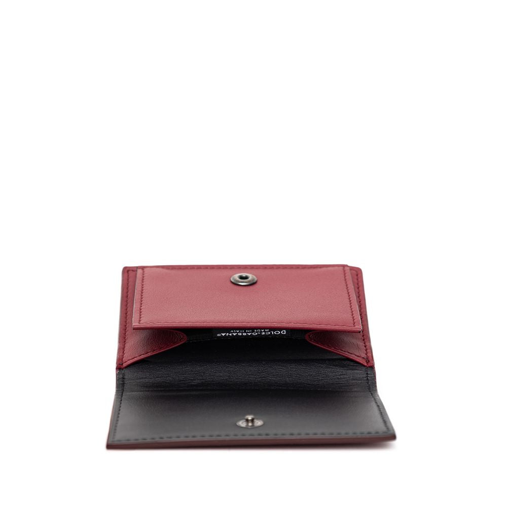 Portefeuille Dolce & Gabbana en veau rouge