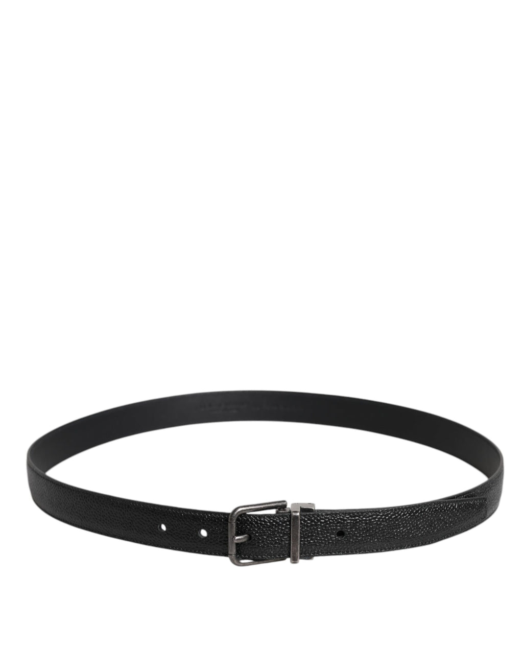 Ceinture Dolce & Gabbana en cuir de veau noir avec boucle métallique classique