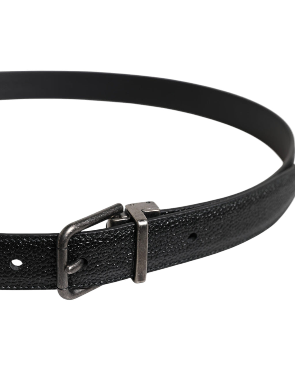 Ceinture Dolce & Gabbana en cuir de veau noir avec boucle métallique classique