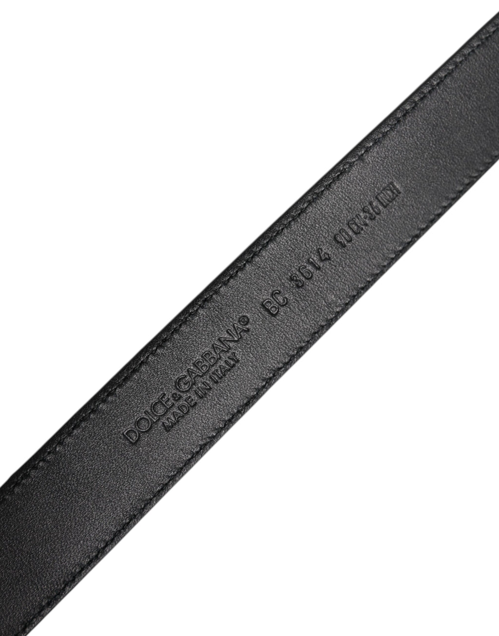 Ceinture Dolce & Gabbana en cuir de veau noir avec boucle métallique classique