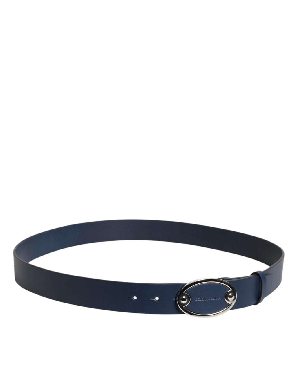 Ceinture Dolce & Gabbana en cuir bleu avec boucle à logo métallique classique