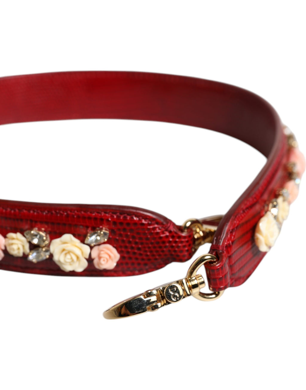 Sac à bandoulière Dolce & Gabbana en cuir rouge orné de fleurs