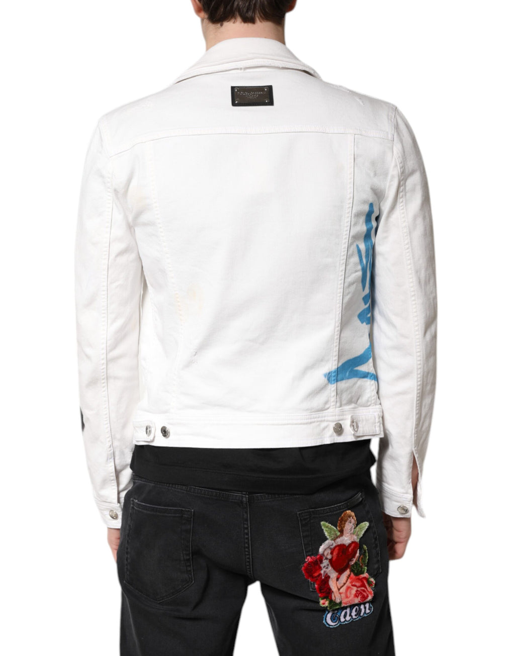Dolce & Gabbana White Denim Jackets for Men detail view