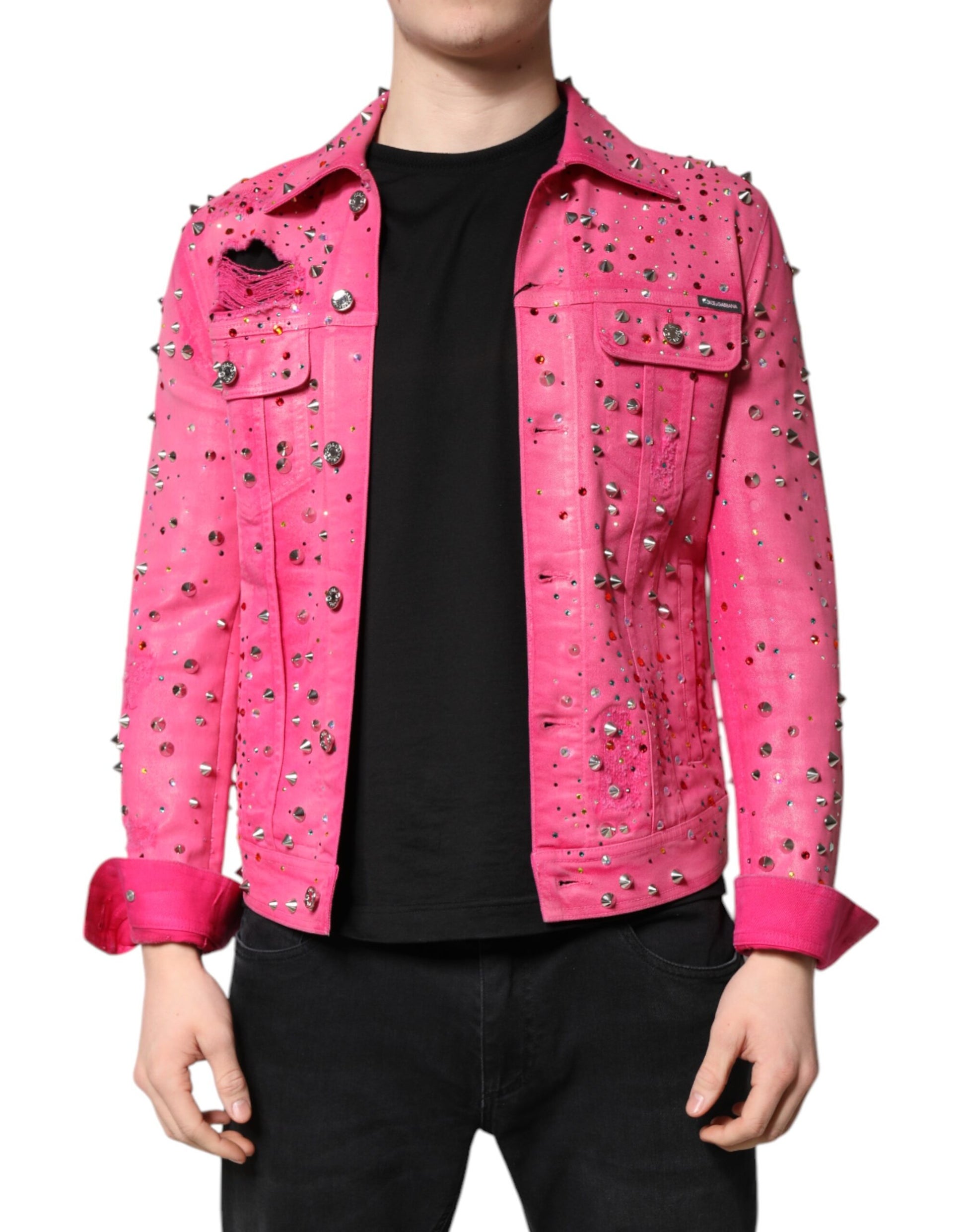 Dolce & Gabbana Pink Denim Jackets for Men alternate view