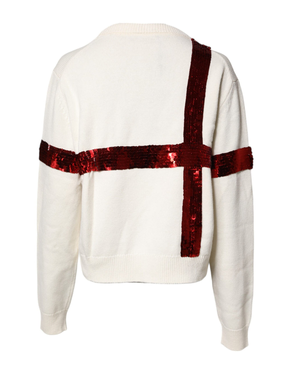 Pull Dolce & Gabbana ras du cou à sequins blancs