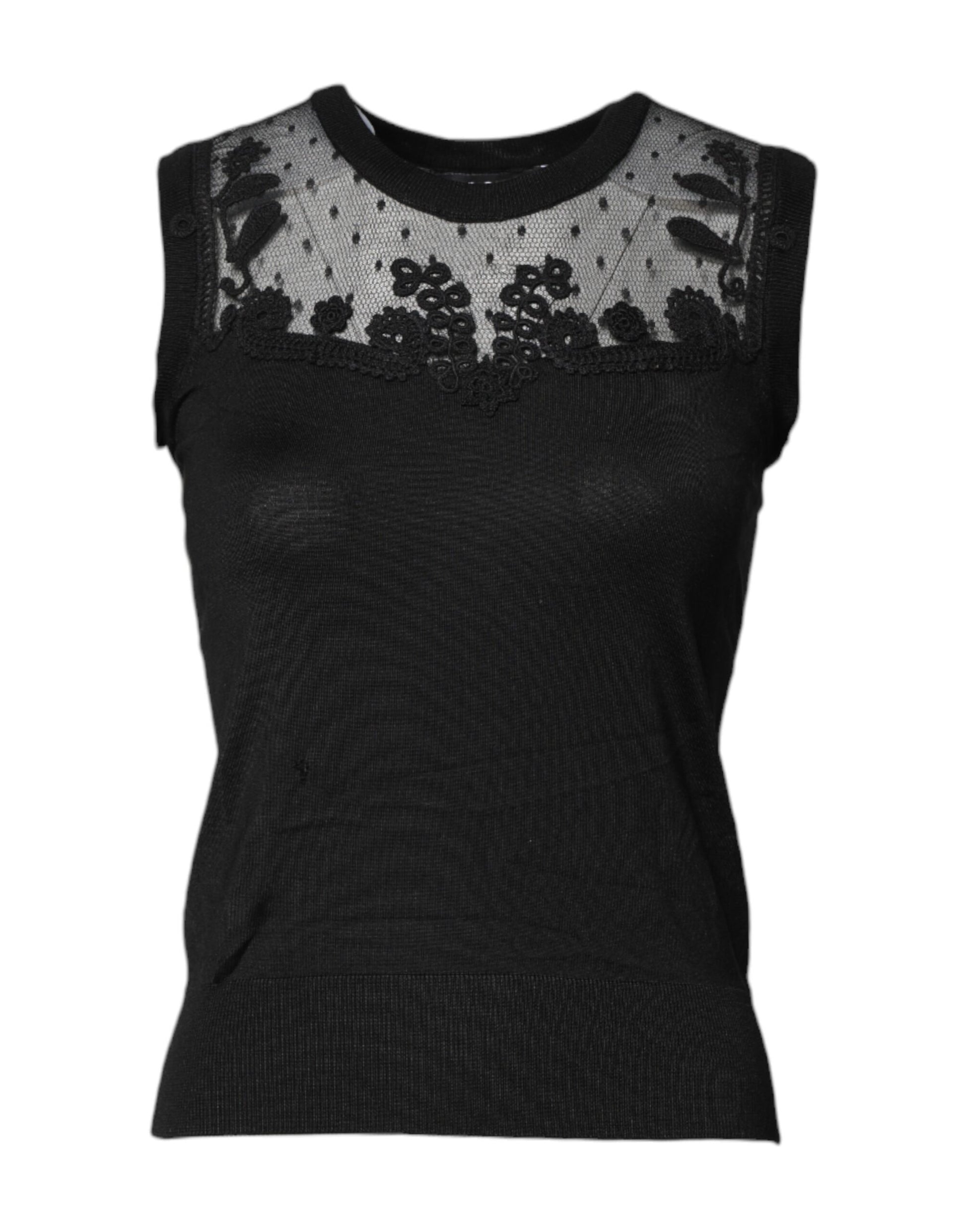 Dolce & Gabbana Black Sleeveless T-Shirt for Women
