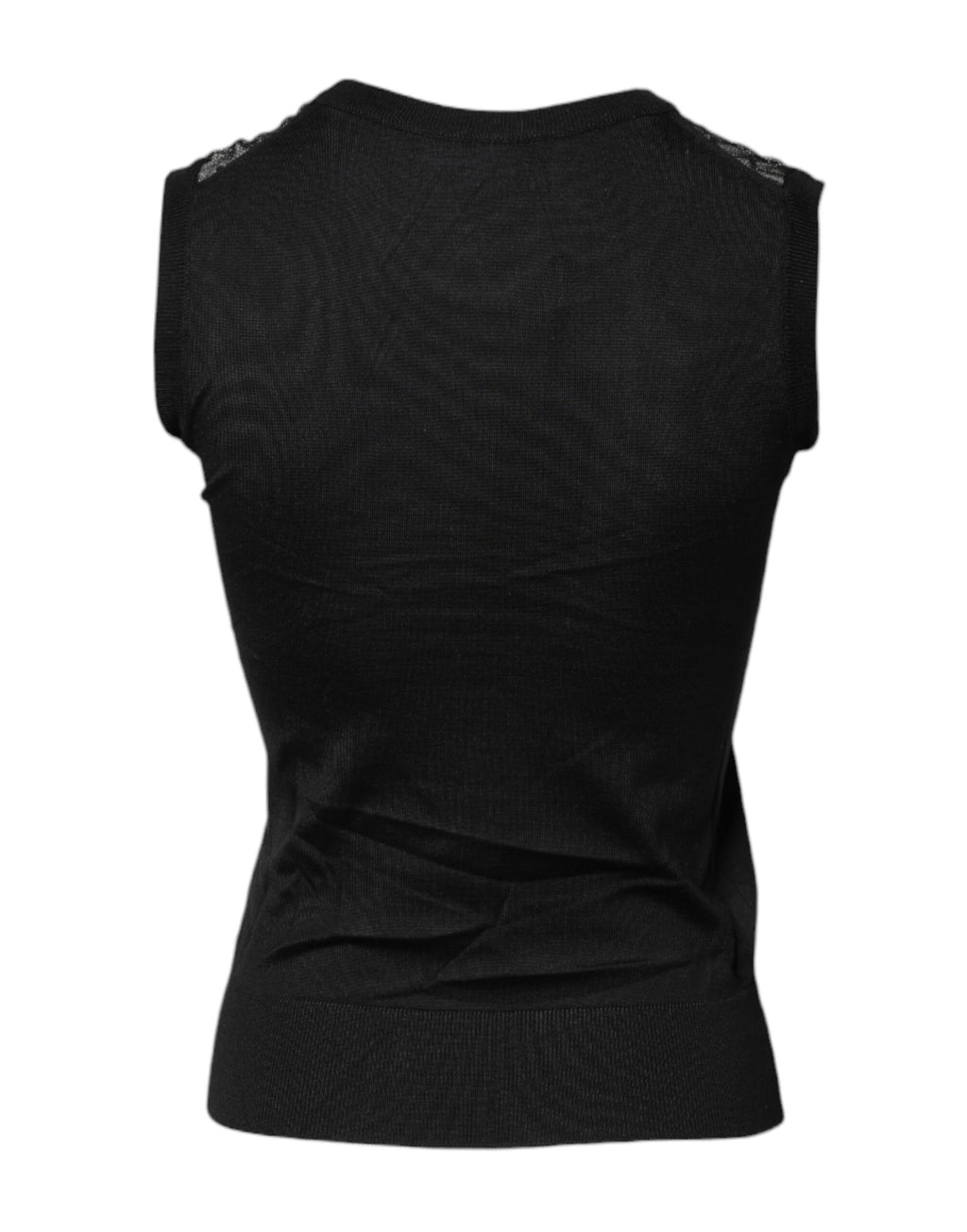 Dolce & Gabbana Black Sleeveless T-Shirt for Women side view