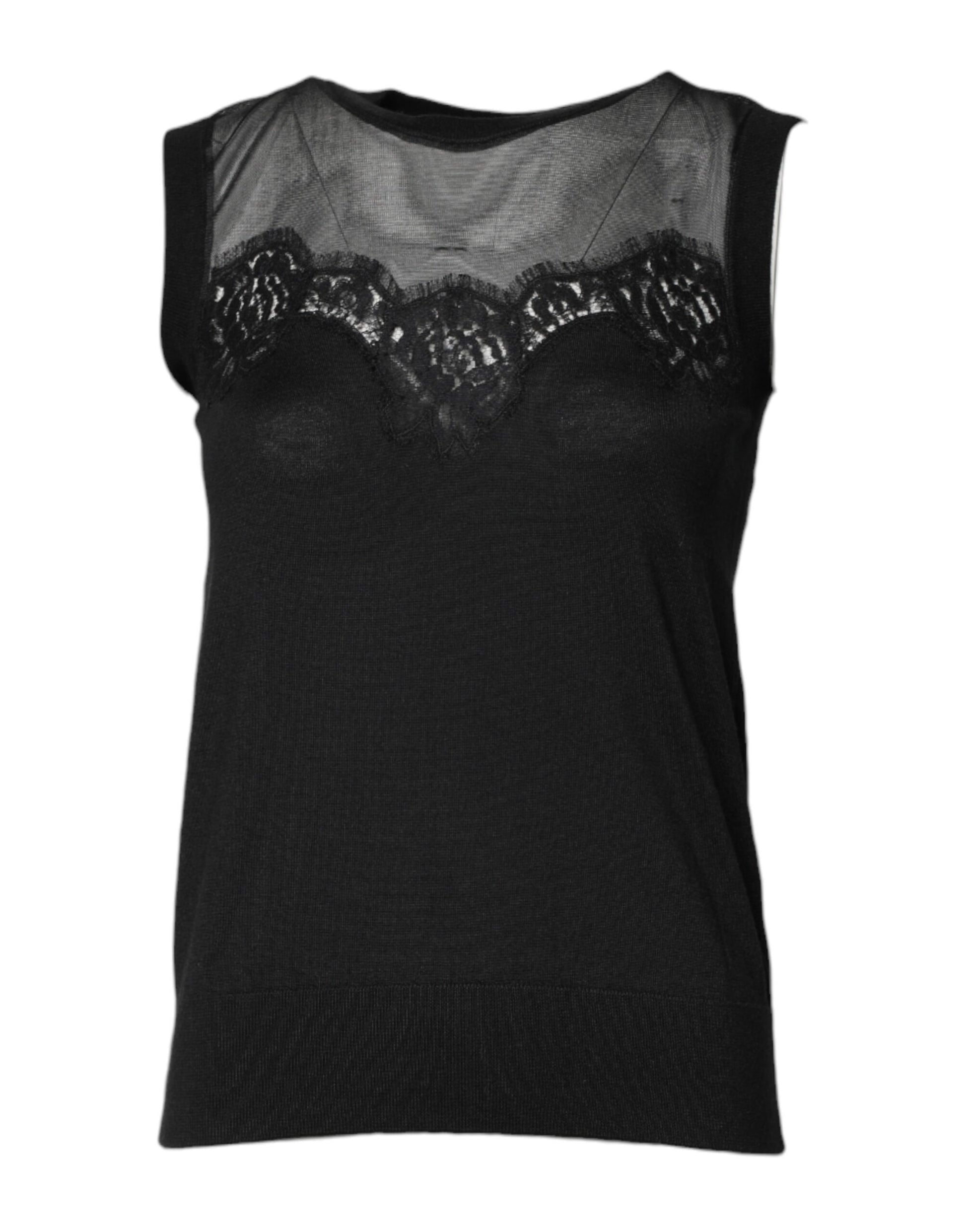 Dolce & Gabbana Black Sleeveless T-Shirt for Women