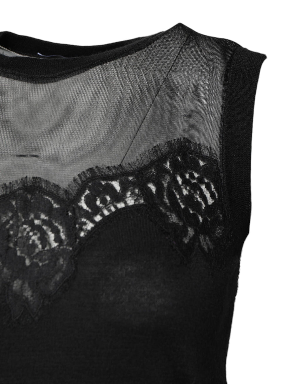 Dolce & Gabbana Black Sleeveless T-Shirt for Women detail view
