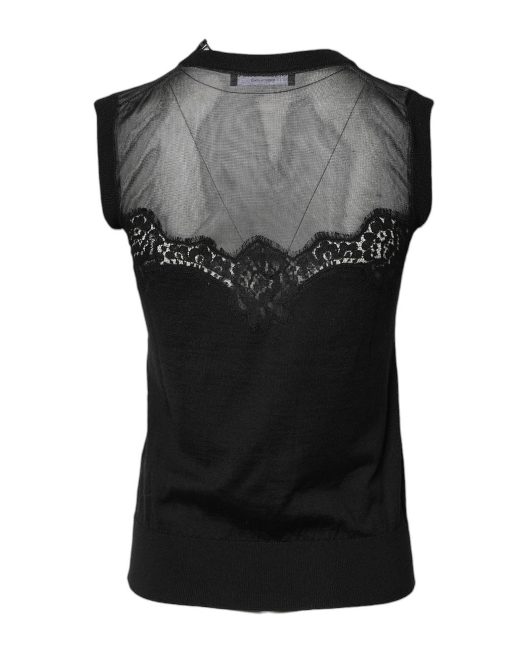 Dolce & Gabbana Black Sleeveless T-Shirt for Women side view