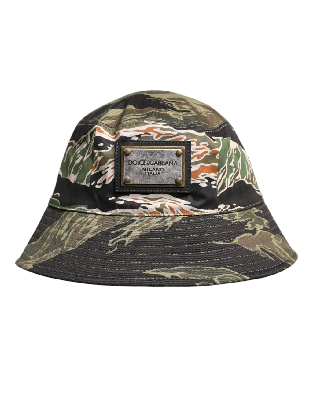 Chapeau bob Dolce & Gabbana à large bord, plaque DG multicolore
