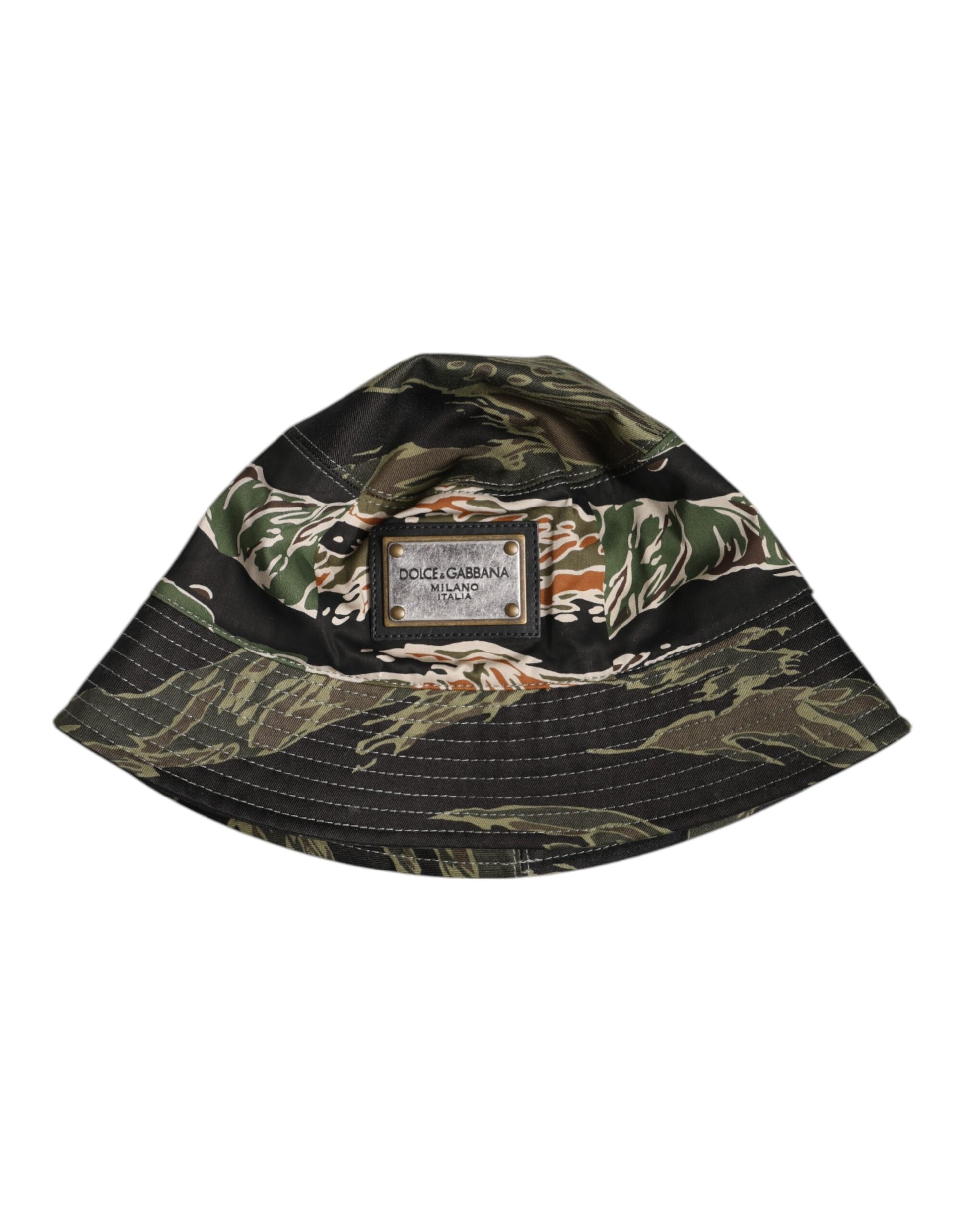 Chapeau bob Dolce & Gabbana à large bord, plaque DG multicolore