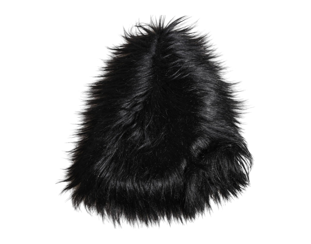 Chapeau bob en fourrure acrylique noire Dolce & Gabbana pour femme