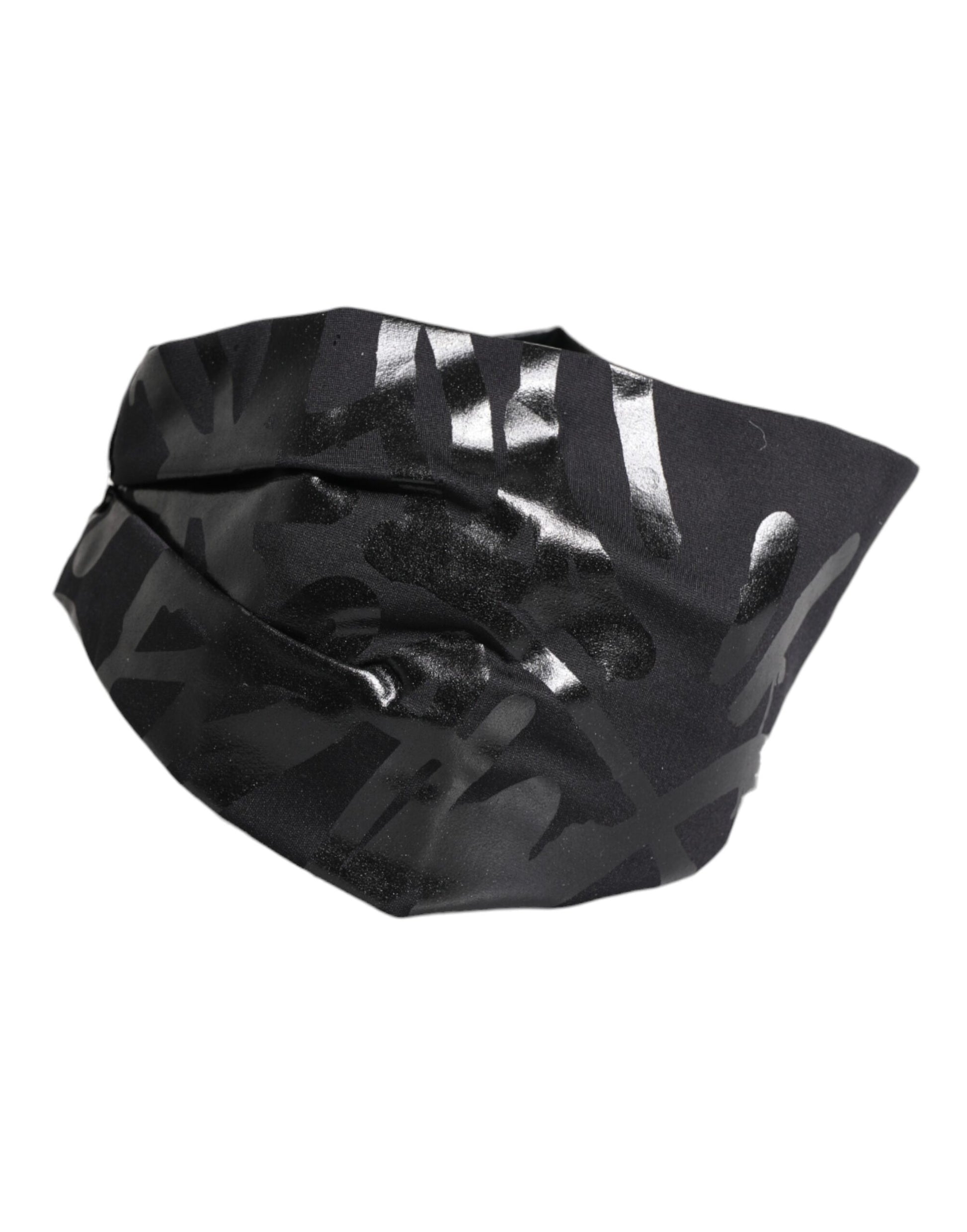 Dolce &amp; Gabbana – Schwarzes Nylon-Stretch-Stirnband mit DG-Logo