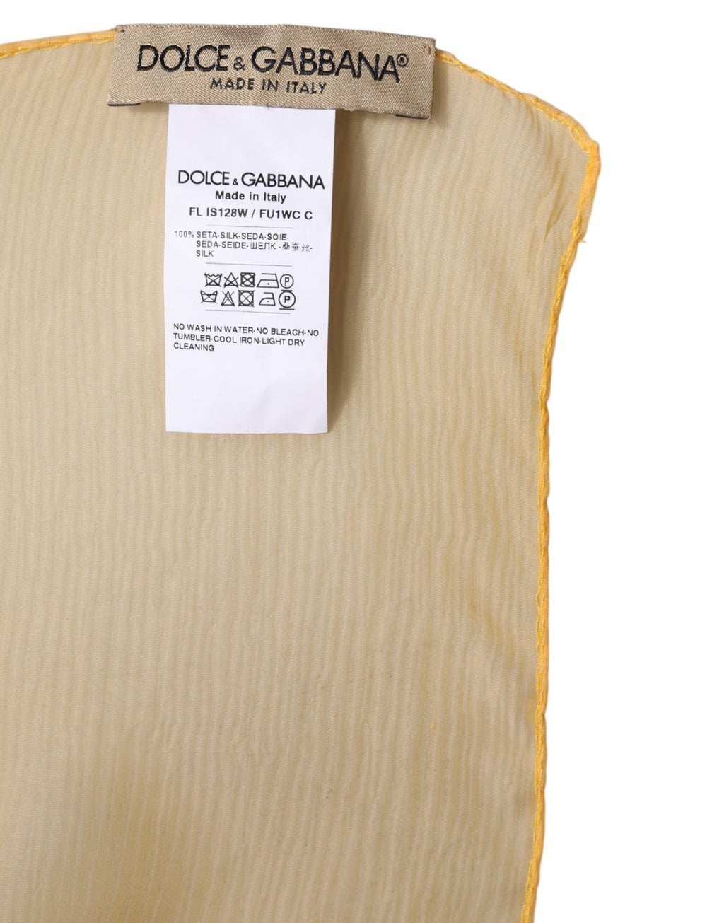 Écharpe châle rectangulaire en soie jaune Dolce & Gabbana