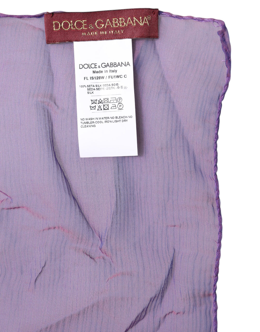 Foulard Écharpe Rectangle en Soie Violette Dolce & Gabbana