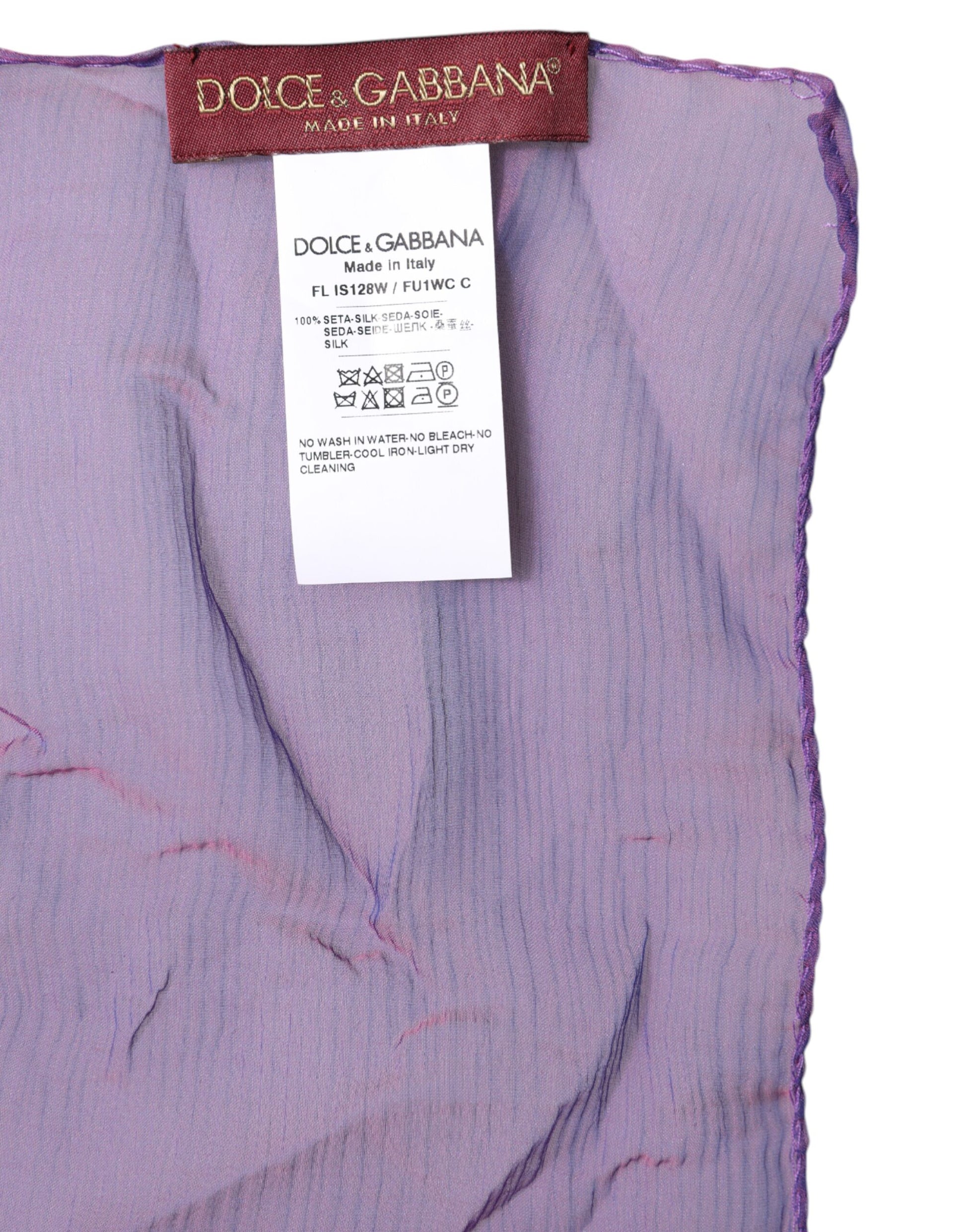 Foulard Écharpe Rectangle en Soie Violette Dolce & Gabbana