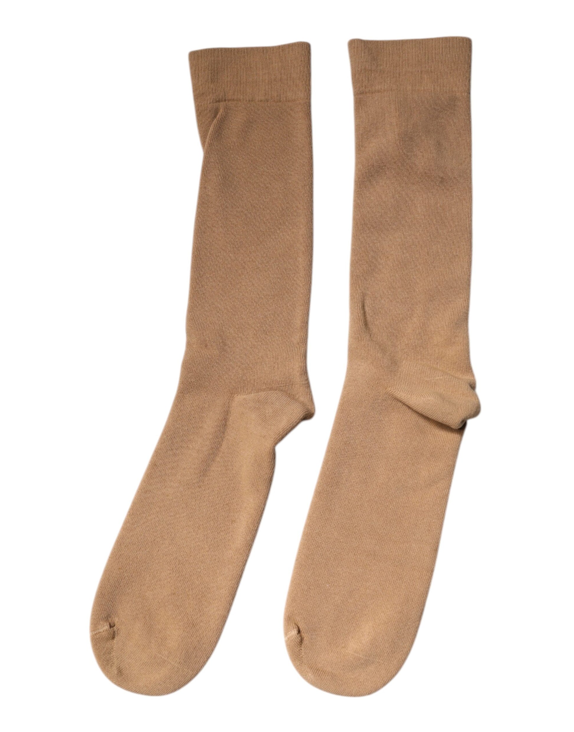 Chaussettes mi-mollet pour homme Dolce & Gabbana marron en coton uni