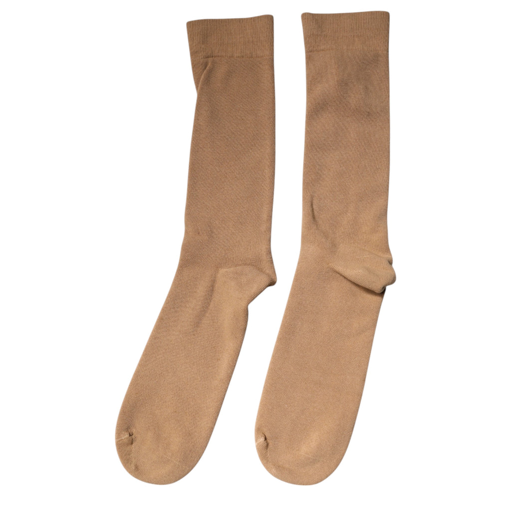 Chaussettes mi-mollet pour homme Dolce & Gabbana marron en coton uni