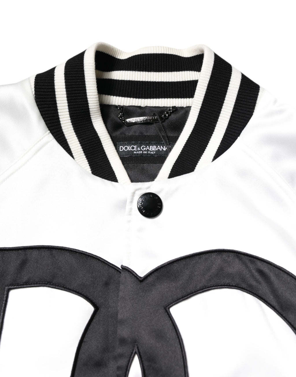 Blouson bombardier en jersey de polyester blanc à logo DG Dolce & Gabbana